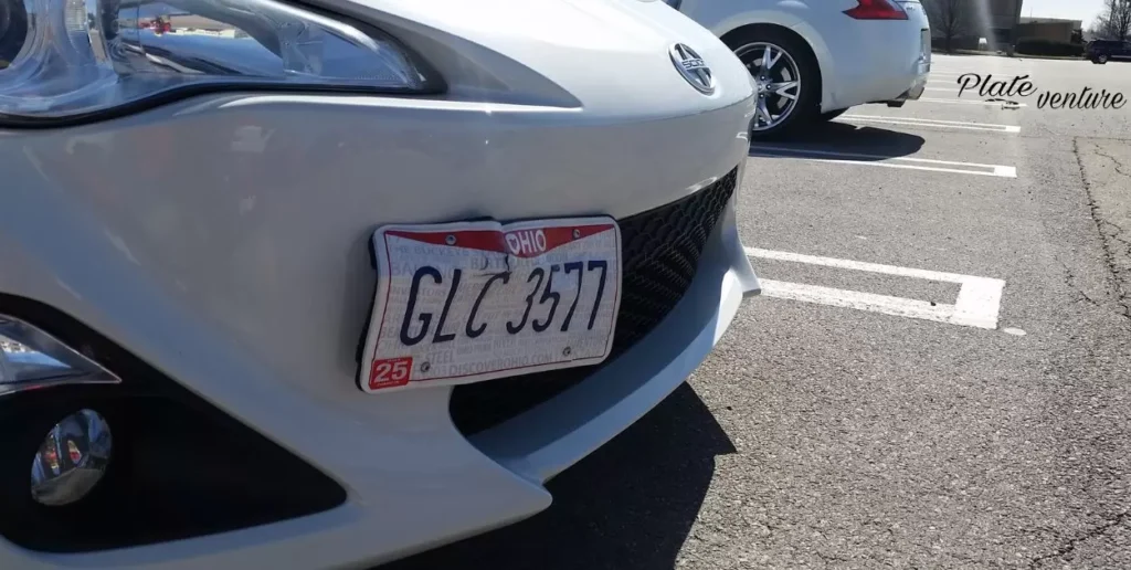 Bent Front License Plate