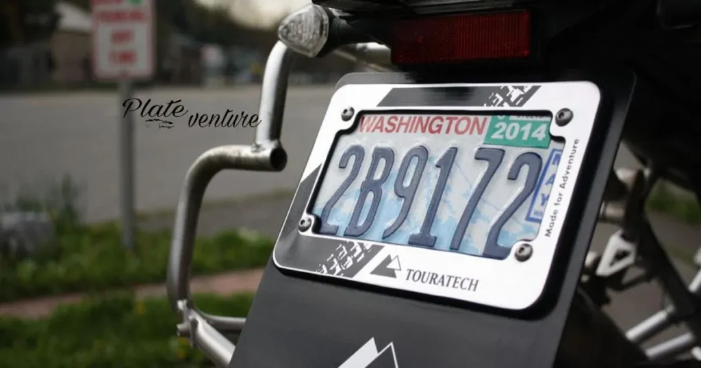 How do I install a license plate on my motorcycle?