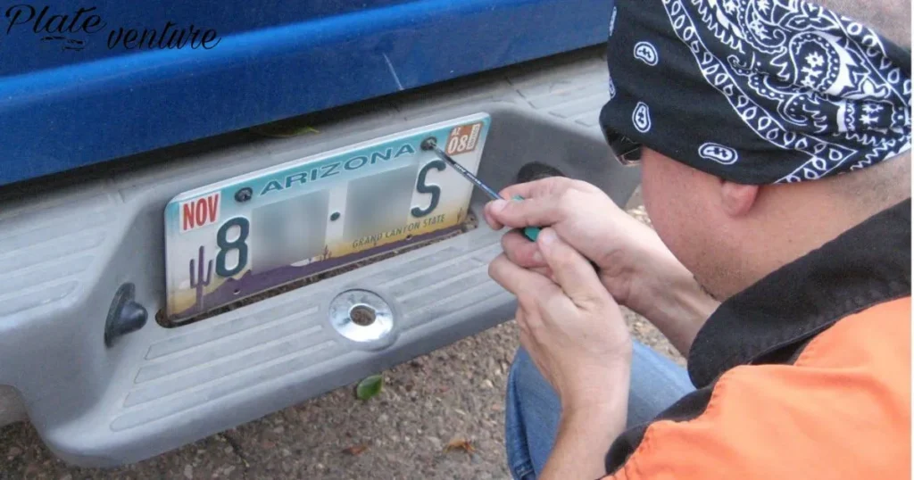 Measuring License Plate Screws